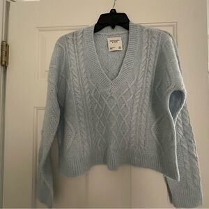 Abercrombie & Fitch Light Blue V-Neck Sweater
